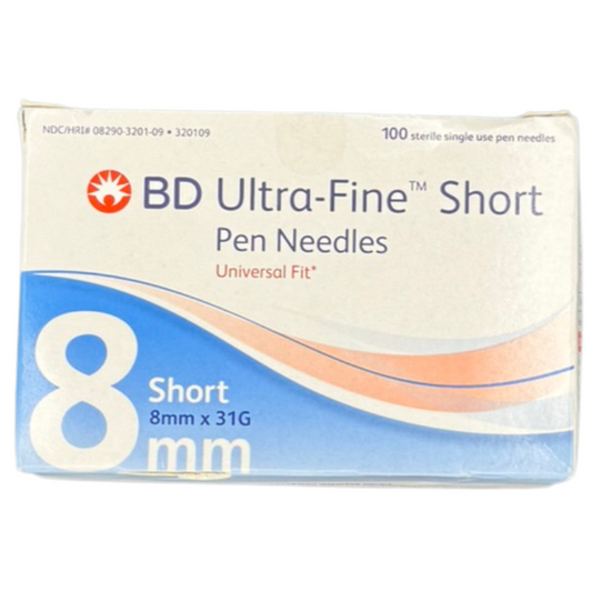 BD Ultra-Fine™ Short Pen Needles – 8mm x 31G (100 Count)